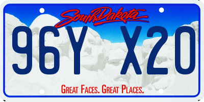 SD license plate 96YX20