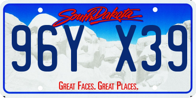 SD license plate 96YX39