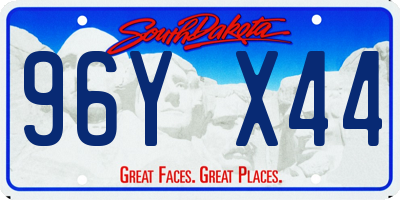 SD license plate 96YX44