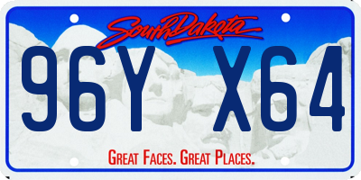 SD license plate 96YX64