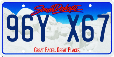 SD license plate 96YX67