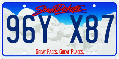 SD license plate 96YX87