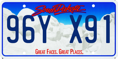 SD license plate 96YX91