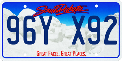 SD license plate 96YX92