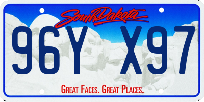 SD license plate 96YX97