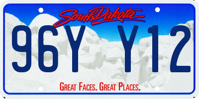 SD license plate 96YY12