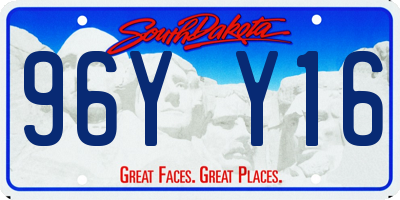 SD license plate 96YY16