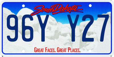 SD license plate 96YY27