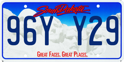 SD license plate 96YY29