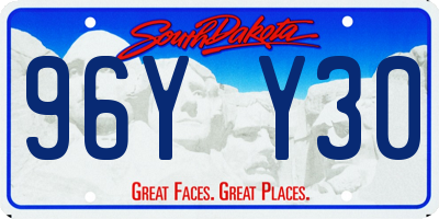 SD license plate 96YY30