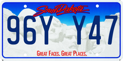 SD license plate 96YY47