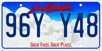 SD license plate 96YY48