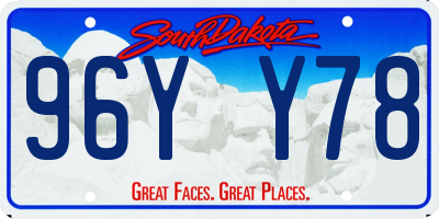 SD license plate 96YY78