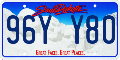 SD license plate 96YY80