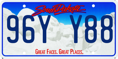 SD license plate 96YY88