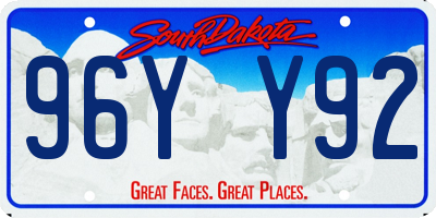SD license plate 96YY92