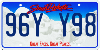 SD license plate 96YY98