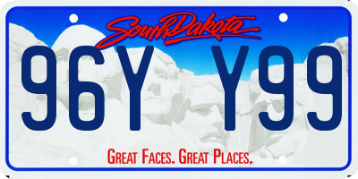 SD license plate 96YY99