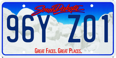 SD license plate 96YZ01