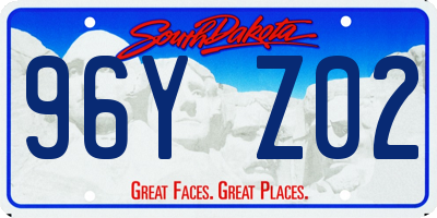 SD license plate 96YZ02