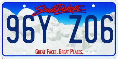 SD license plate 96YZ06