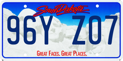 SD license plate 96YZ07