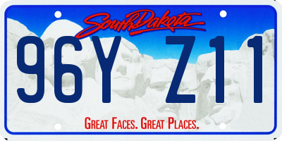 SD license plate 96YZ11