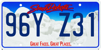 SD license plate 96YZ31