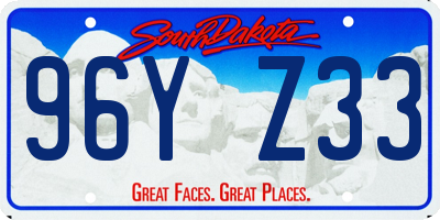 SD license plate 96YZ33