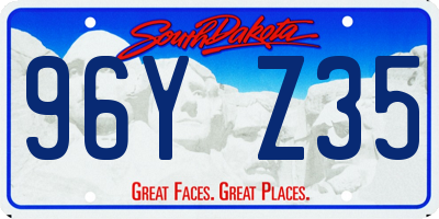 SD license plate 96YZ35