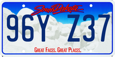 SD license plate 96YZ37