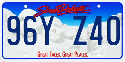 SD license plate 96YZ40
