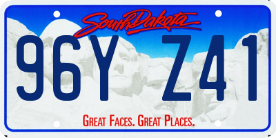 SD license plate 96YZ41