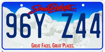 SD license plate 96YZ44