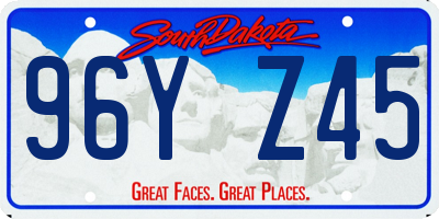 SD license plate 96YZ45