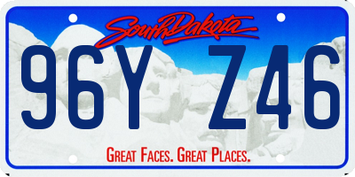 SD license plate 96YZ46
