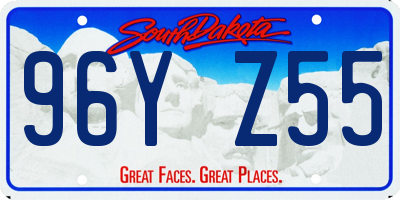 SD license plate 96YZ55