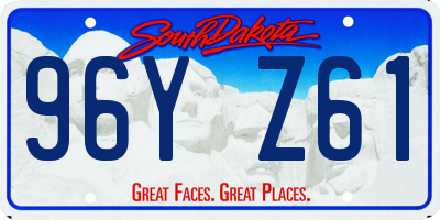 SD license plate 96YZ61