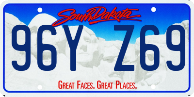 SD license plate 96YZ69