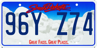 SD license plate 96YZ74