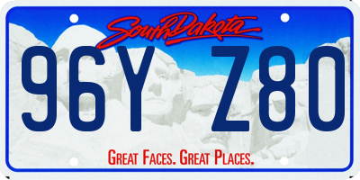 SD license plate 96YZ80