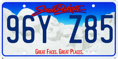 SD license plate 96YZ85