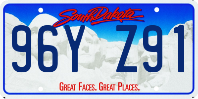 SD license plate 96YZ91