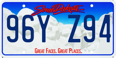SD license plate 96YZ94