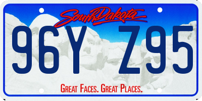 SD license plate 96YZ95