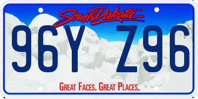 SD license plate 96YZ96