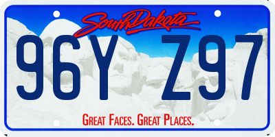 SD license plate 96YZ97