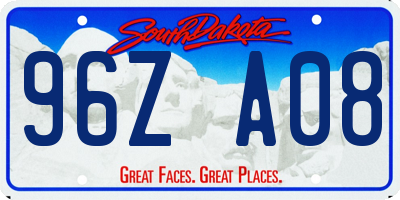 SD license plate 96ZA08