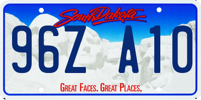 SD license plate 96ZA10