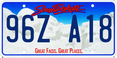 SD license plate 96ZA18